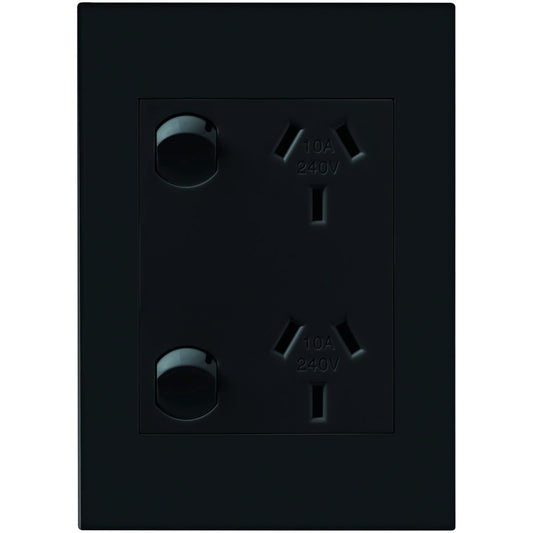 HPM Vivo Vertical Double Powerpoint - 85 x 118mm - Grey