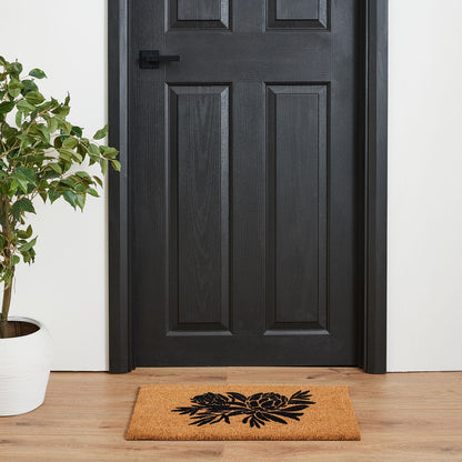 Madras Link Coir Door Mat - 40 x 70cm - Black