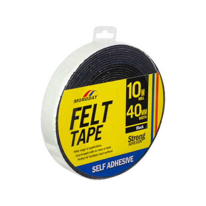 Moroday Felt Scratch Saver Tape - 40mm x 10m - Self Adhesive - Noise Reduction