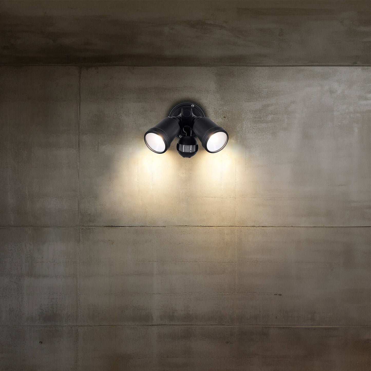 Brilliant Black Raptor III Twin Security Light - 20W - 1800 Lumens