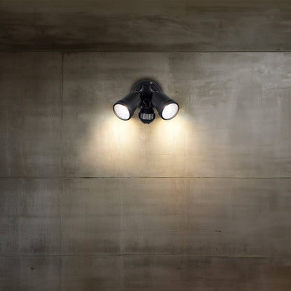 Brilliant Black Raptor III Twin Security Light - 20W - 1800 Lumens