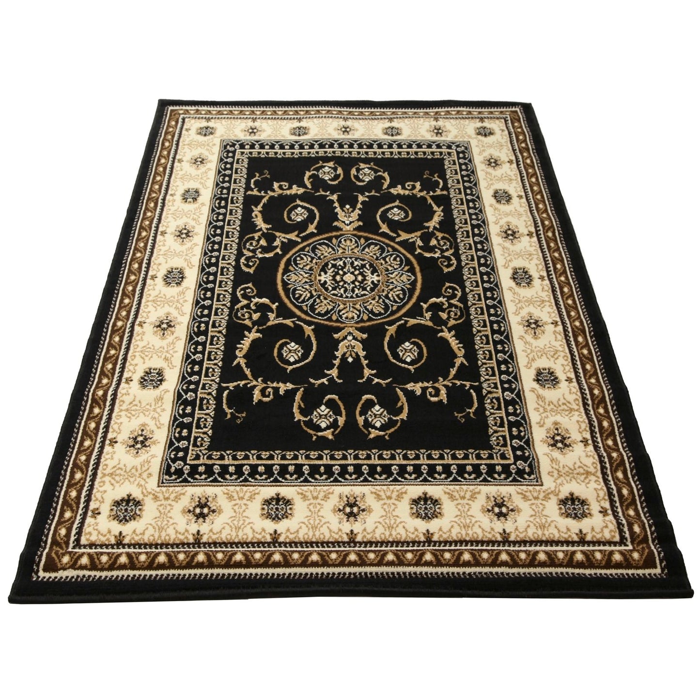 The Estate Collection Black Antalya Rug - 160 x 225cm