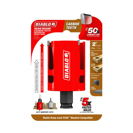 Diablo Demo Demon Carbide Teeth Rough in Hole Saw - 2" - 60mm
