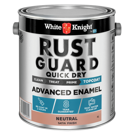 White Knight Rust Guard Advanced Enamel Paint - 4L - Neutral Satin
