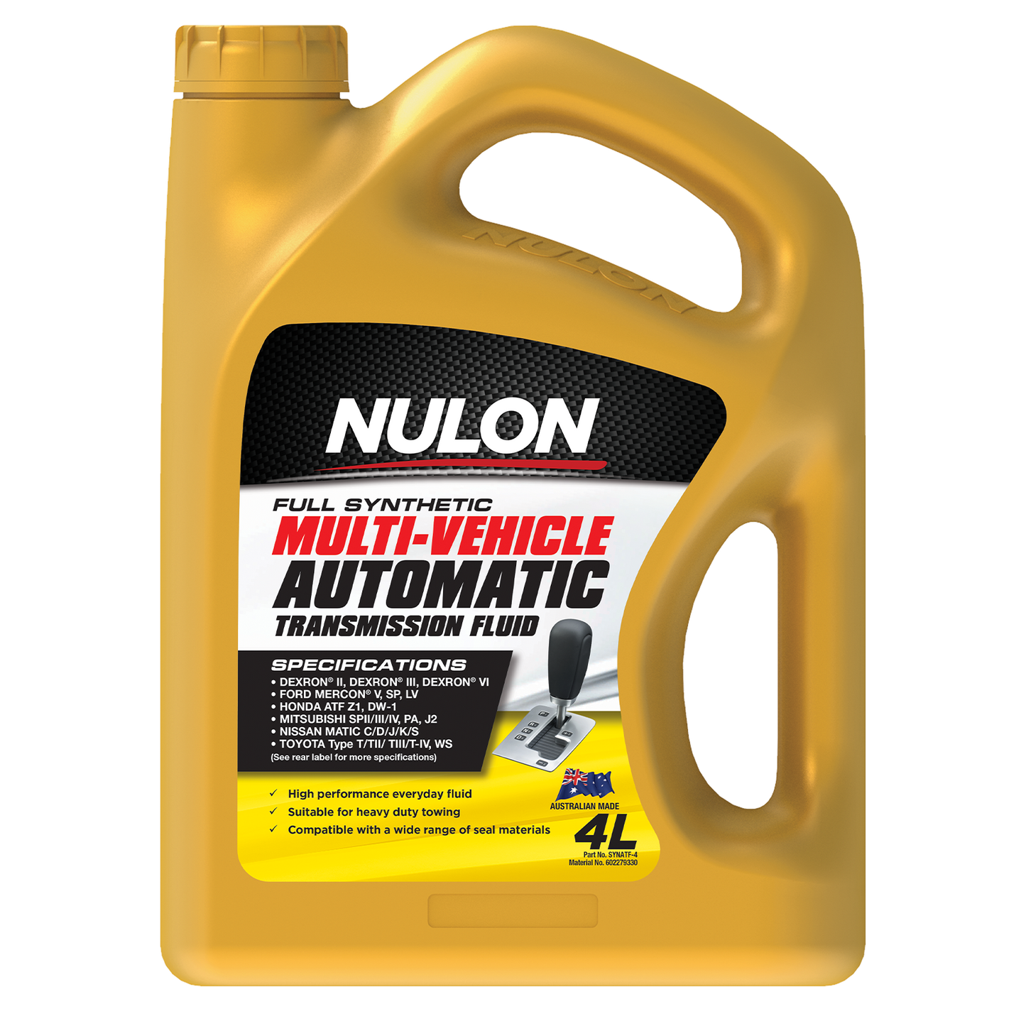 Nulon Full Synthetic Muti-Vehicle Automatic Transmission Fluid - 4L