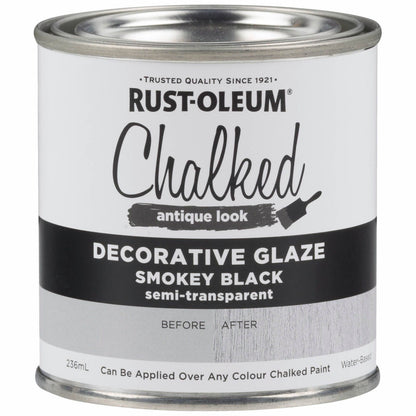 Rust-Oleum Smokey Black Chalked Decorative Glaze Paint - 236ml