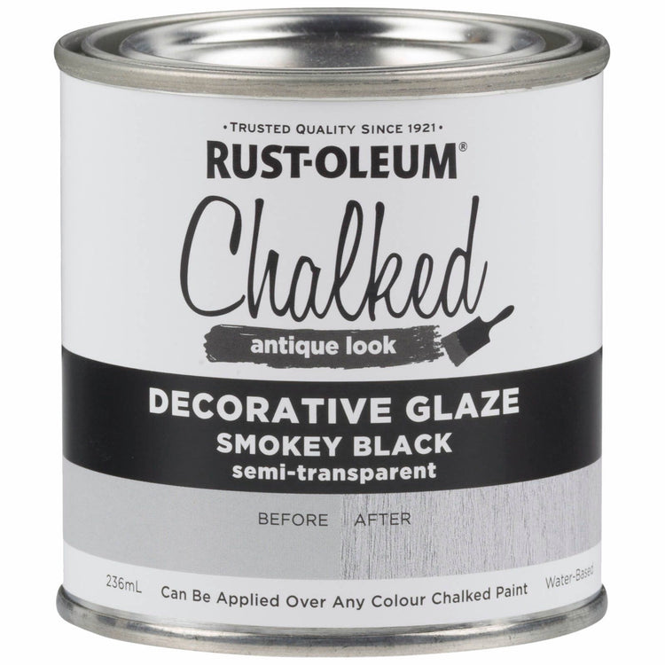 Rust-Oleum Smokey Black Chalked Decorative Glaze Paint 236ml