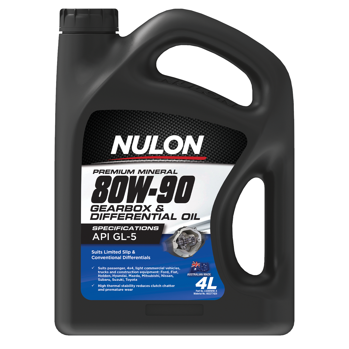Nulon Manual Gearbox & Differential Oil - 80W-90 - 4L
