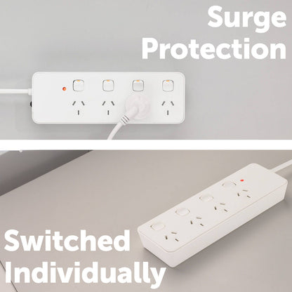 Click Surge Powerboard - 4 Outlet - 80 x 240mm
