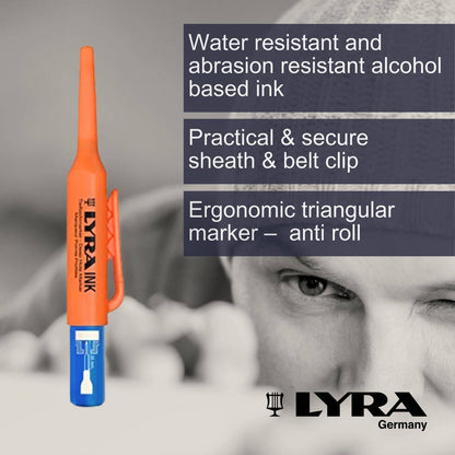 Lyra Blue Deep Hole Permanent Construction Marker - 1mm - 35mm