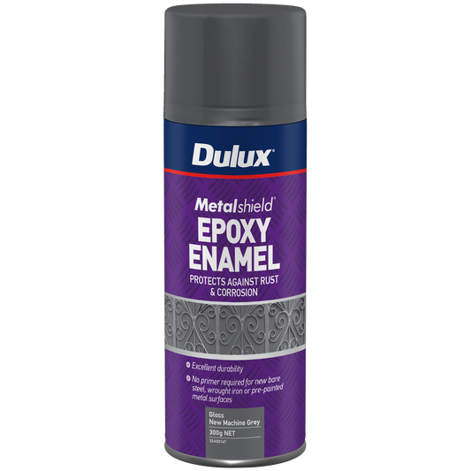 Dulux Metalshield Epoxy Enamel Gloss Spray Paint - 300g - New Machine Grey