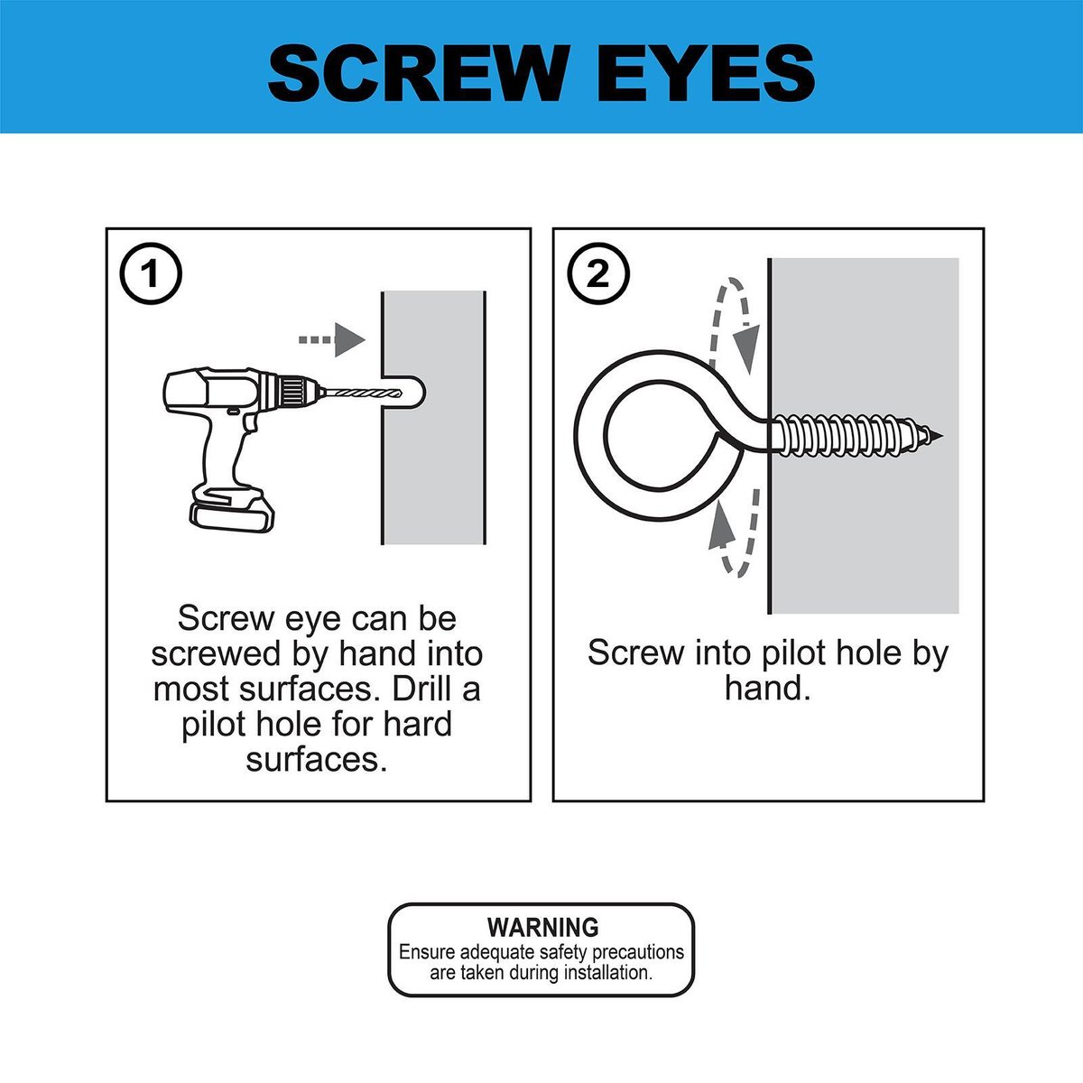 Everhang Screw Eyes - 4mm - Steel - Light Duty - 25 Pack