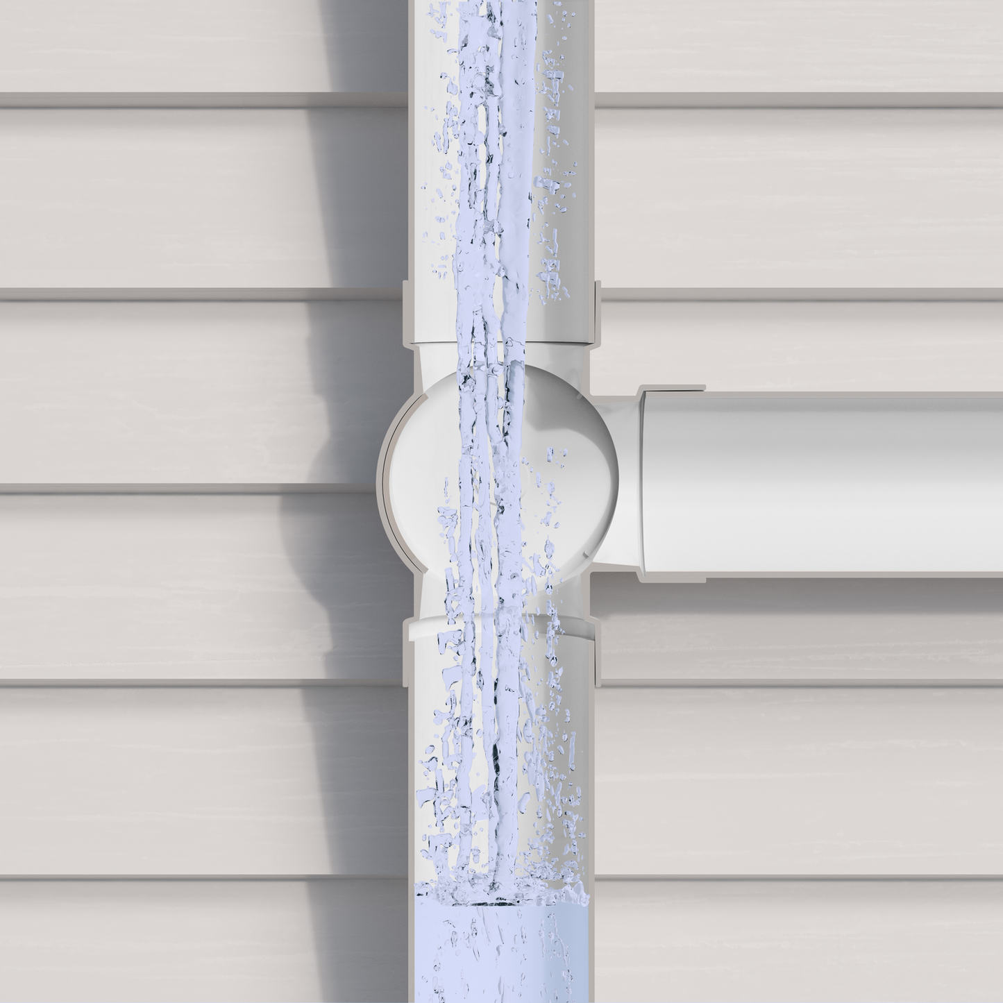 Rain Harvesting 3 Way Water Diverter - 90mm - Grey