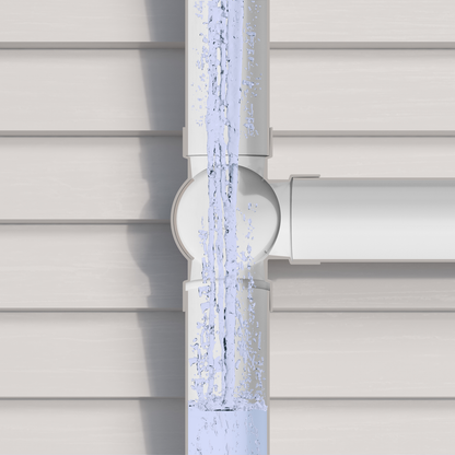 Rain Harvesting 3 Way Water Diverter - 90mm - Grey