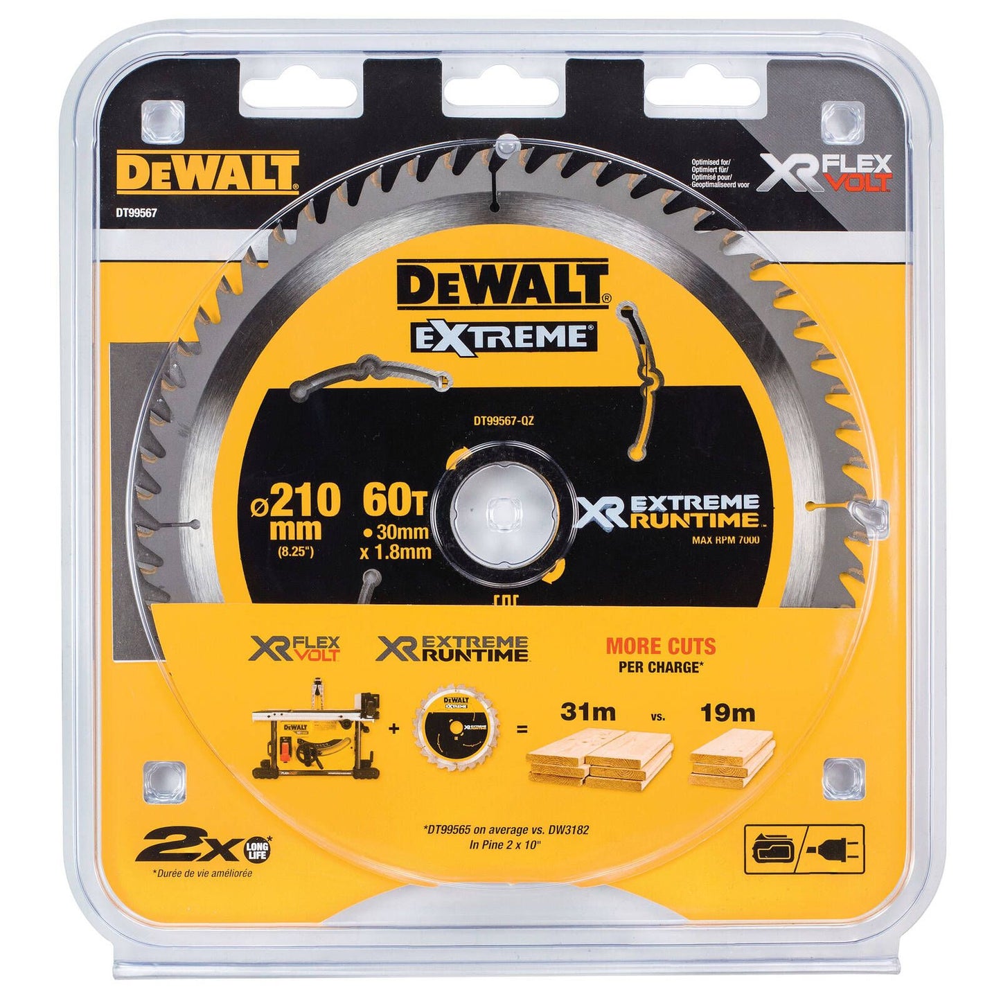 Dewalt Circular Saw Blade - 210mm - 60T - DT99567-QZ