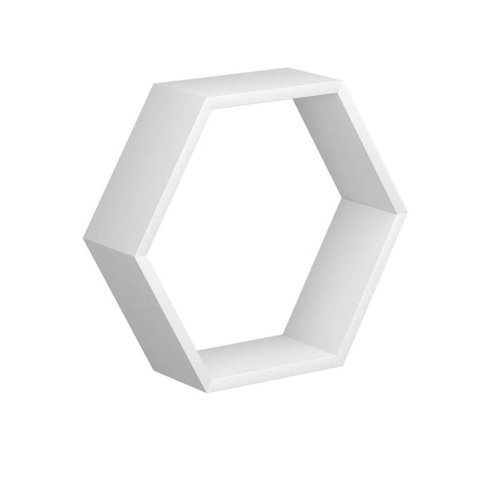 Flexi Storage White Matt Hexagonal Shelf - 350mm x 304mm x 100mm - White