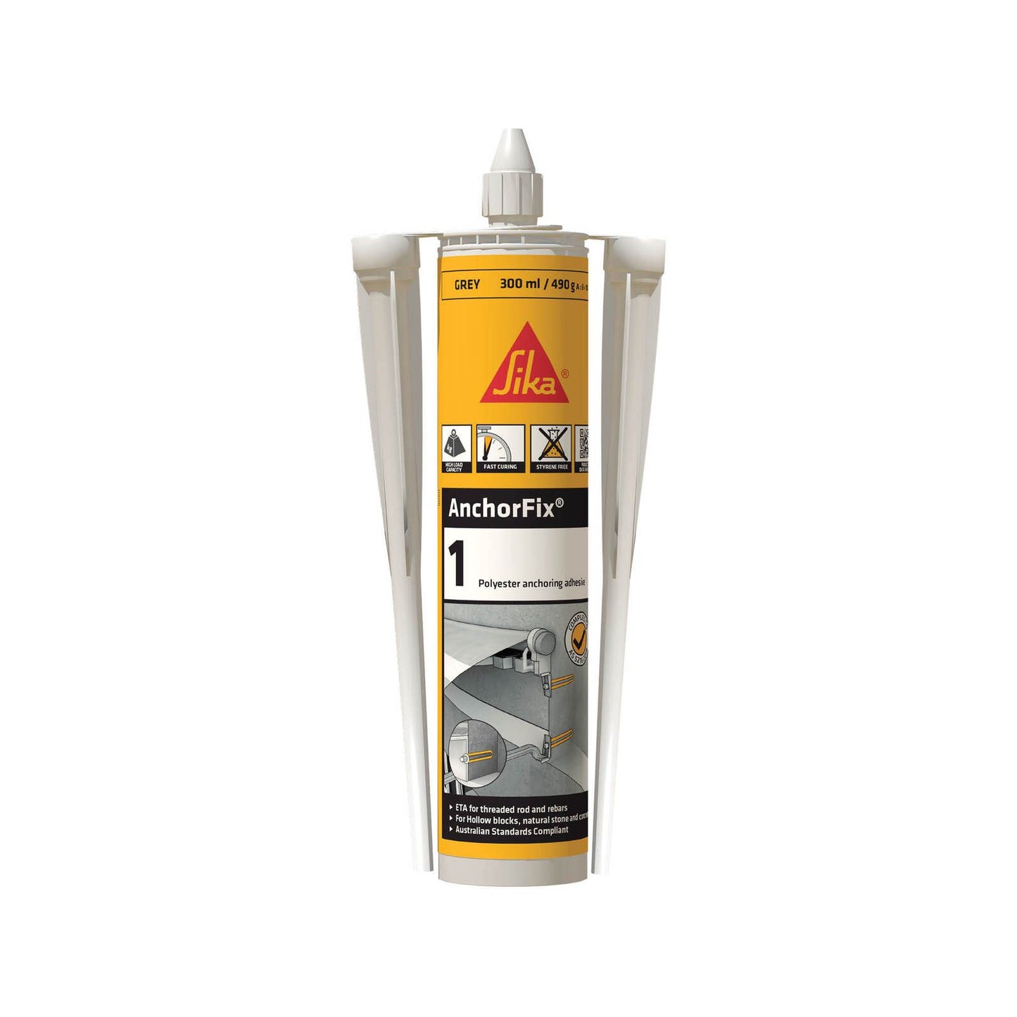 Sika Anchorfix 1 Adhesive - 300ml - Grey