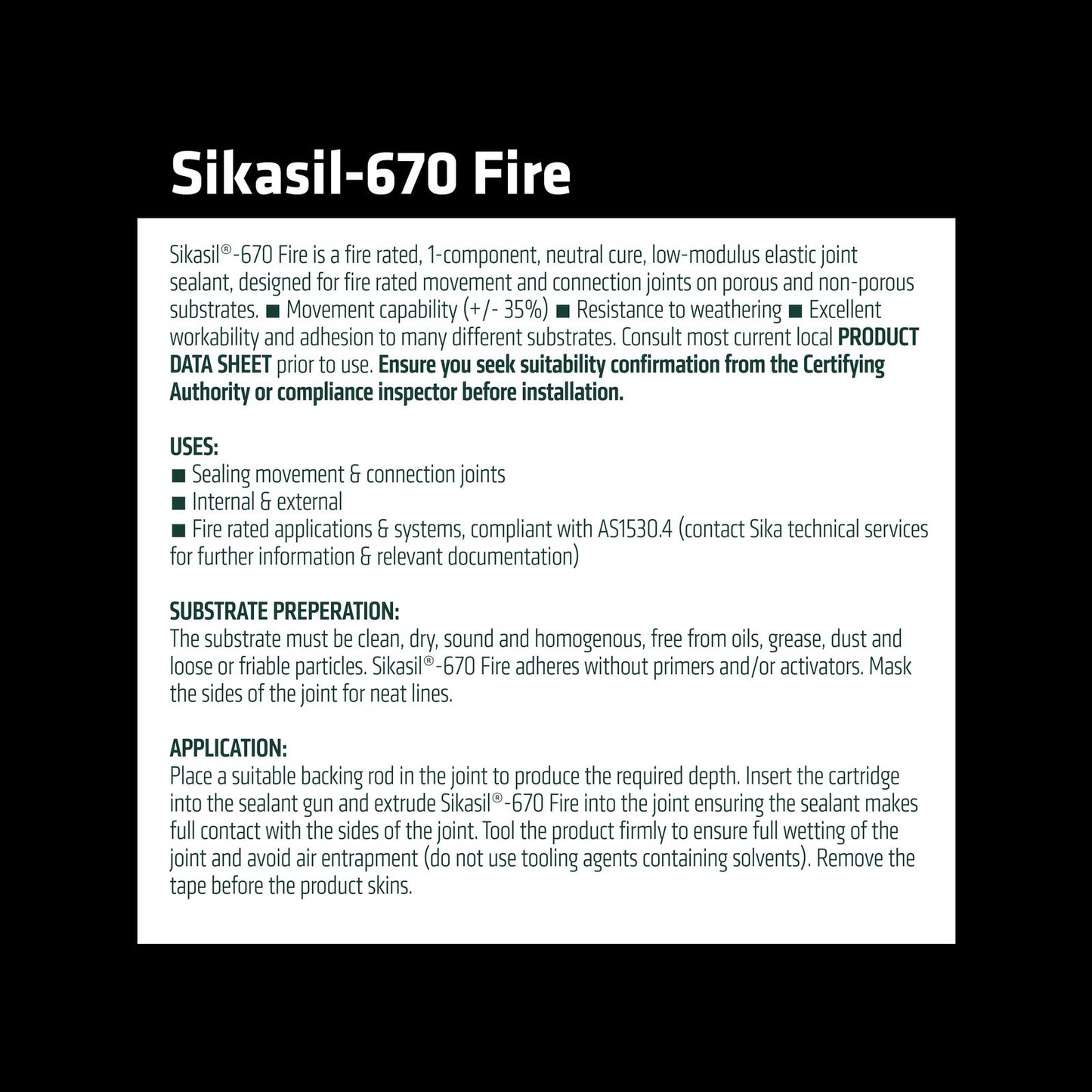 Sika Sikasil 670 Fire Silicone - 300ml - Grey