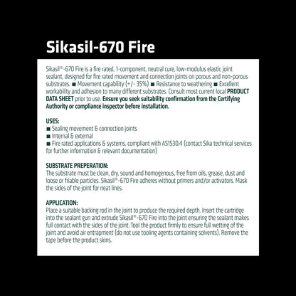 Sika Sikasil 670 Fire Silicone - 300ml - Grey
