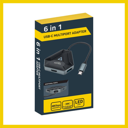 Antsig 6 in 1 USB C Multiport Adapter