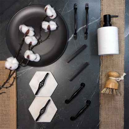 Lane 115mm Black Hampton Handle 4 Pack Matte Black Zinc Alloy Stylish