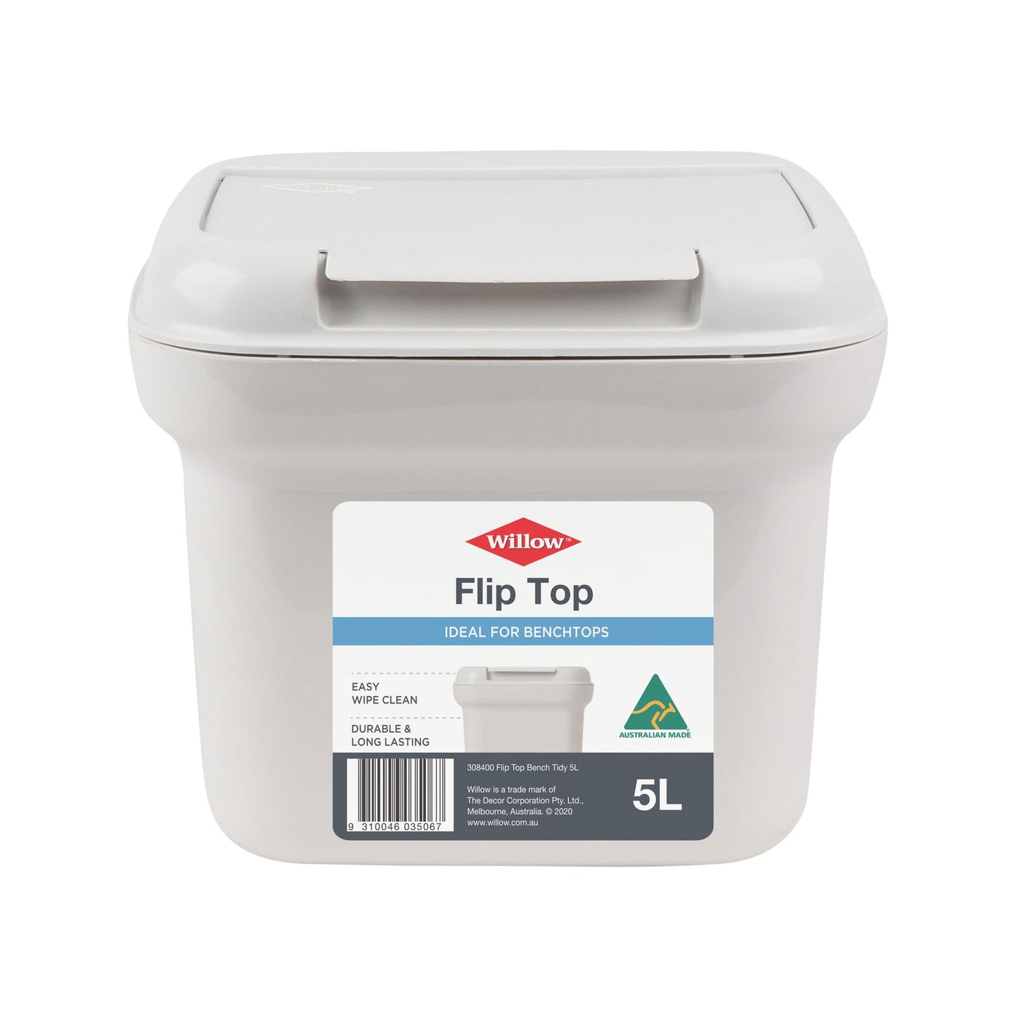 Willow Flip Top Bench Tidy - 5L - White