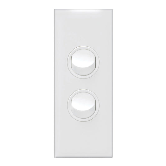 HPM Architrave Switch - 2 Gang - 10AX