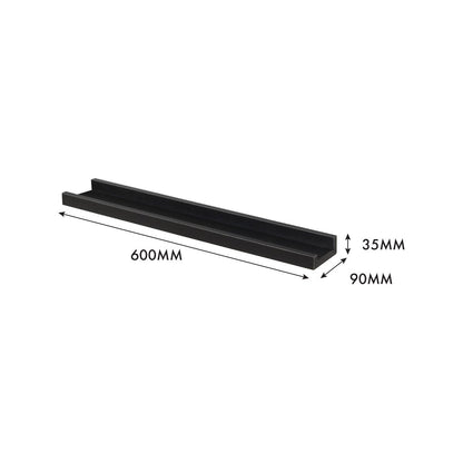 Flexi Storage Floating Photo Shelf - 600mm - Black Matte - Wood