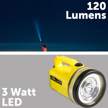 Click LED Spotlight Torch - 120lm - 3W - Yellow - 80m