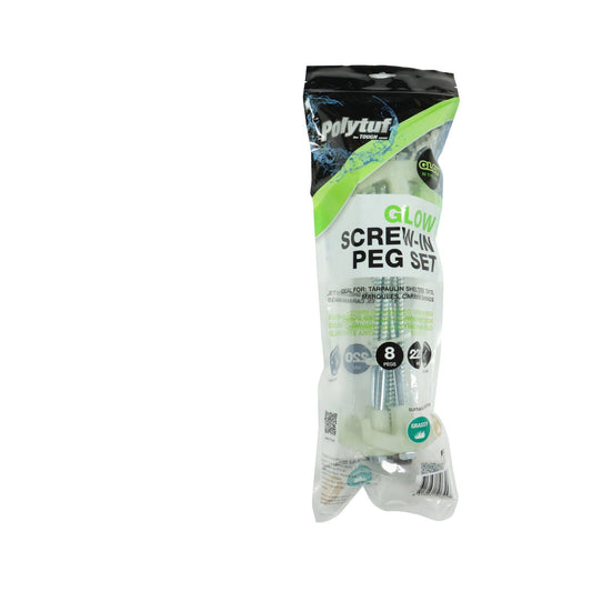 Polytuf Glow Screw in Pegs - 220mm - 8 Pack
