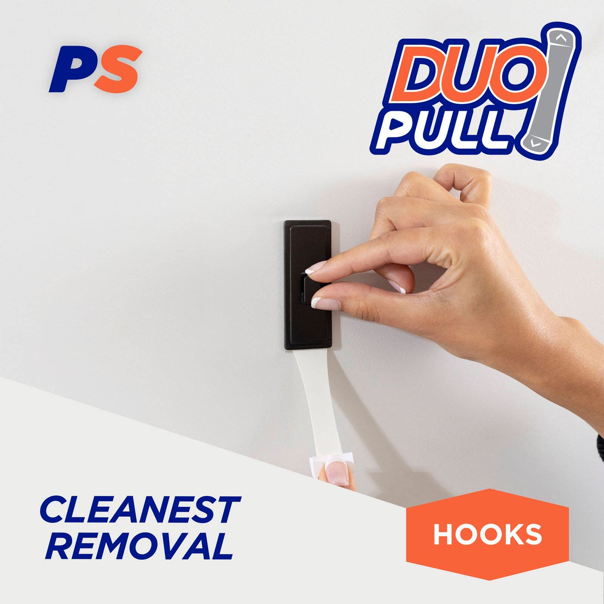 Permastik Large Black Vogue Hooks 3 Pack - 60mm x 100mm - Holds 1.5kg