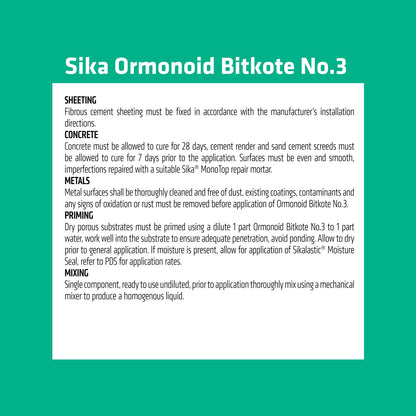 Sika Ormonoid Bitkote No 3 Waterproof Compound - 1L