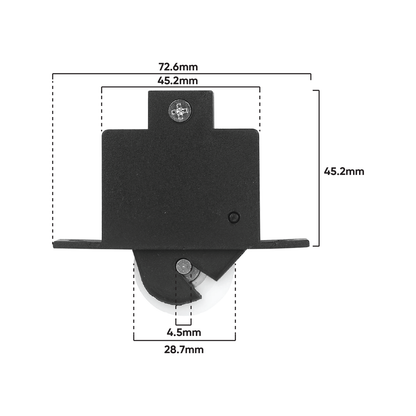 Rolltrak Adjustable Nylon Carriage - 73 x 67mm - 15kg