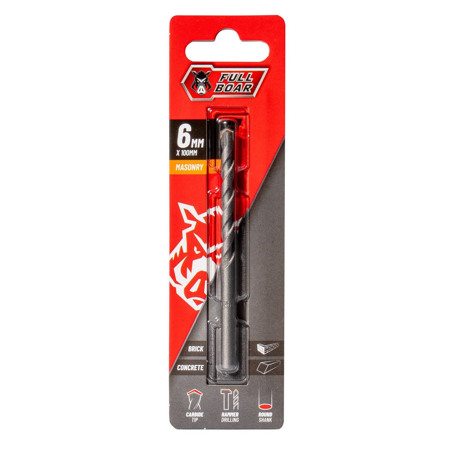Full Boar TCT Masonry Drill Bit - 6mm - 100mm