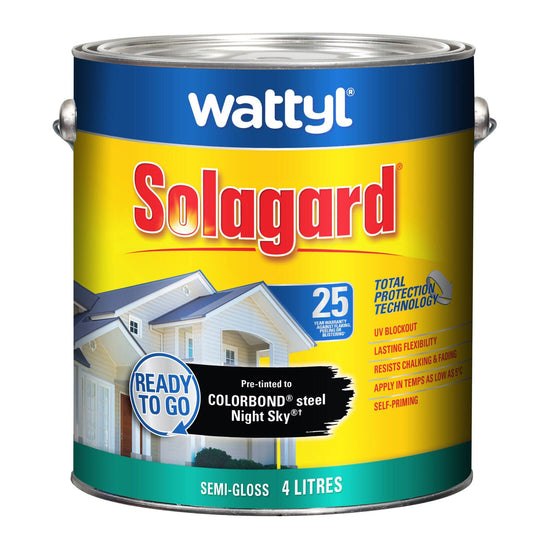 Wattyl Solagard Exterior Paint - 4L - Night Sky - Semi Gloss