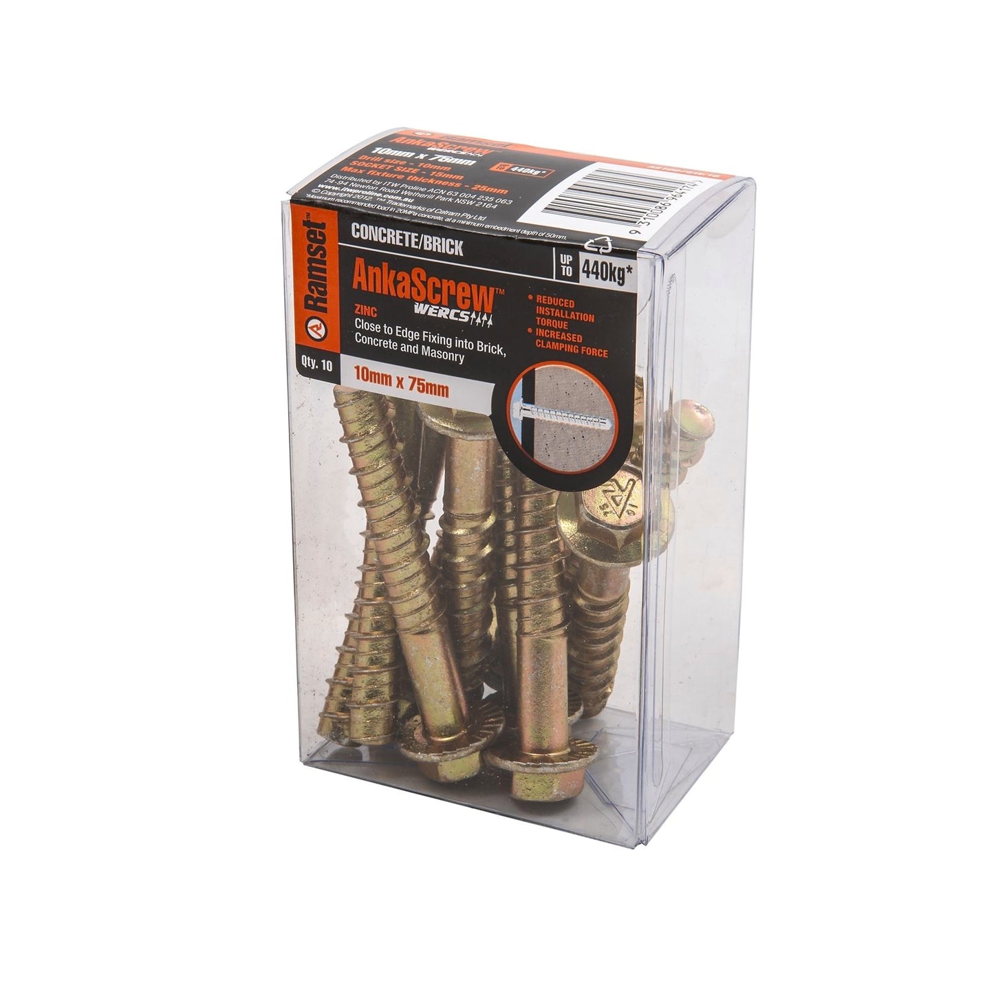 Ramset Ankascrew - 10 x 75mm - 10 Pack
