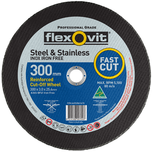 Flexovit Metal Cutting Wheel - 300mm x 3mm