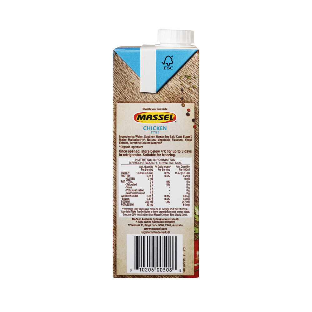 Massel Salt Reduced Liquid Chicken Stock - 1L