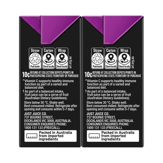 Just Juice 100% Juice Apple Blackcurrant 200ml - 6 Pack