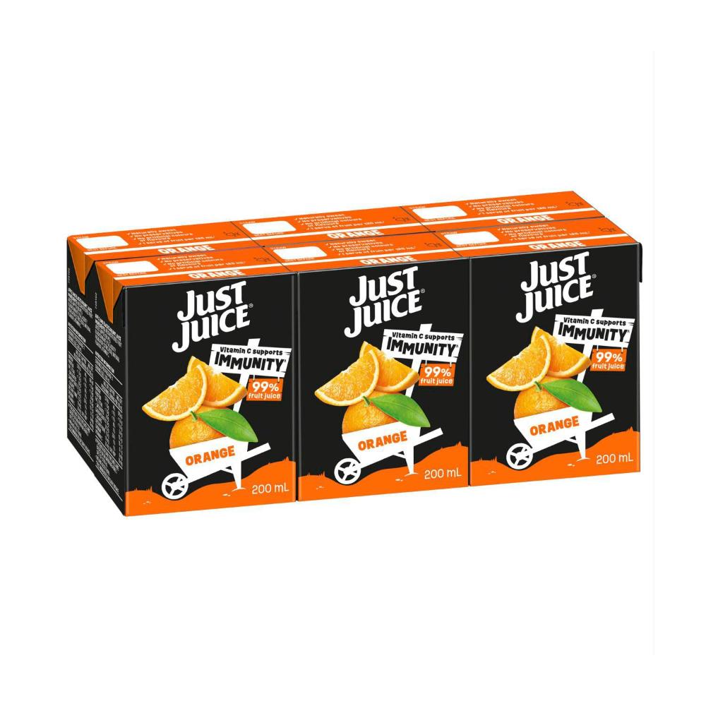 Just Juice 100% Juice Orange 200ml - 6 Pack