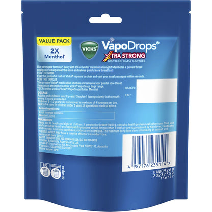 Vicks Vapo Drops Extra Strong Menthol 30 Pack