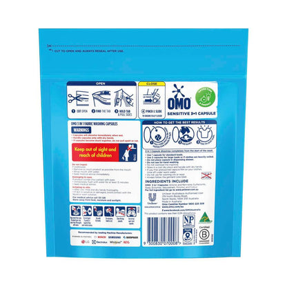 OMO 3 In 1 Laundry Capsules Sensitive - 17 each