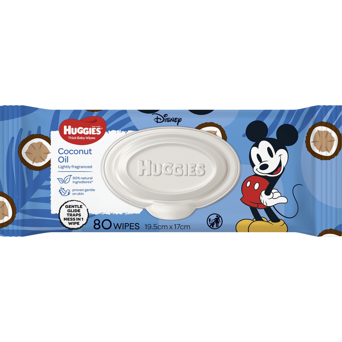 Huggies Thick Baby Wipes Coconut Oil 80 Pack