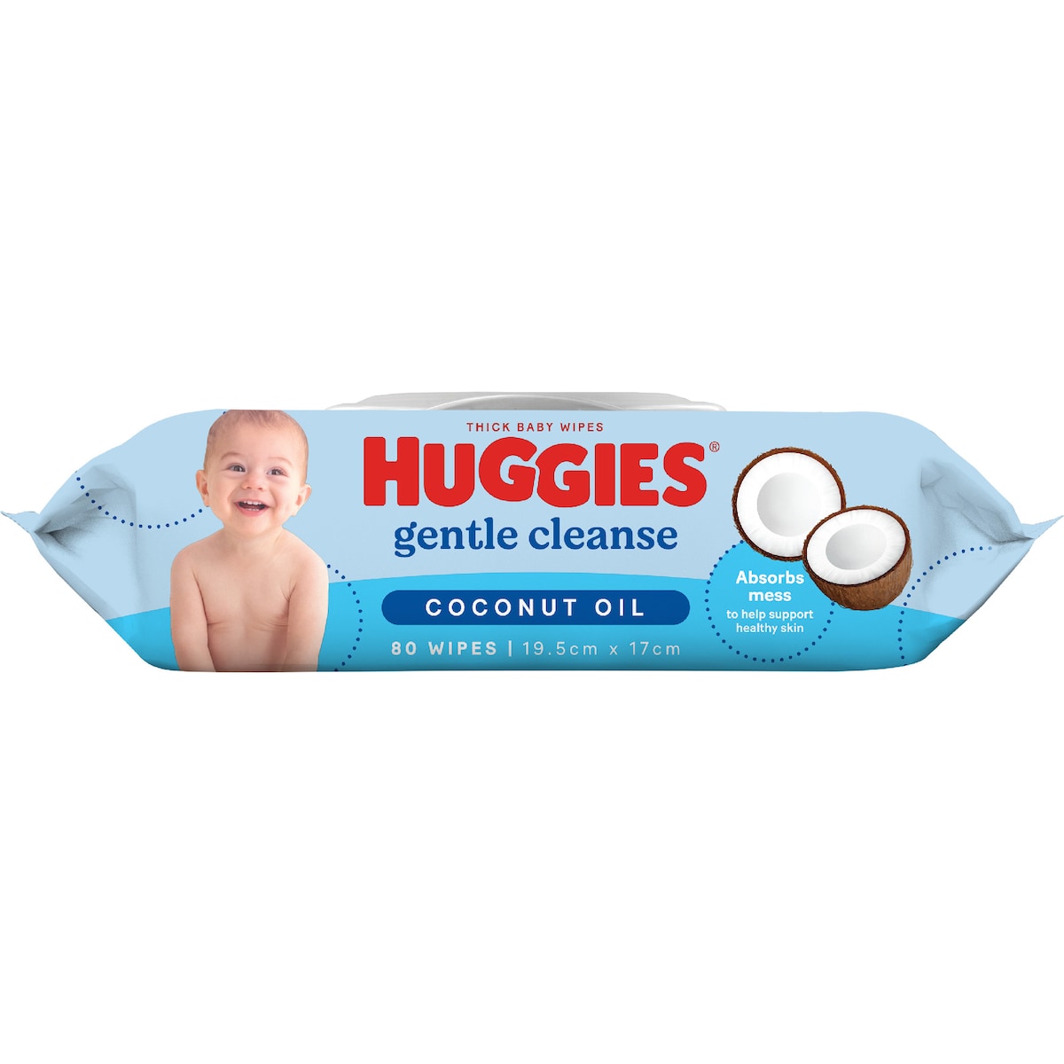 Huggies Glentle Cleanse Baby Wipes Coconut Oil 80 Pack
