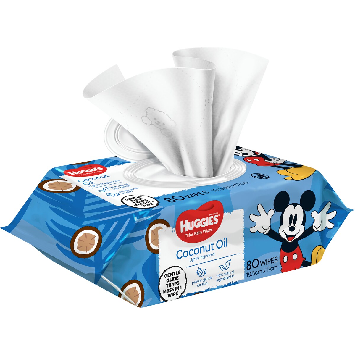 Huggies Thick Baby Wipes Coconut Oil 80 Pack