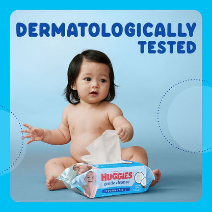 Huggies Glentle Cleanse Baby Wipes Coconut Oil 80 Pack