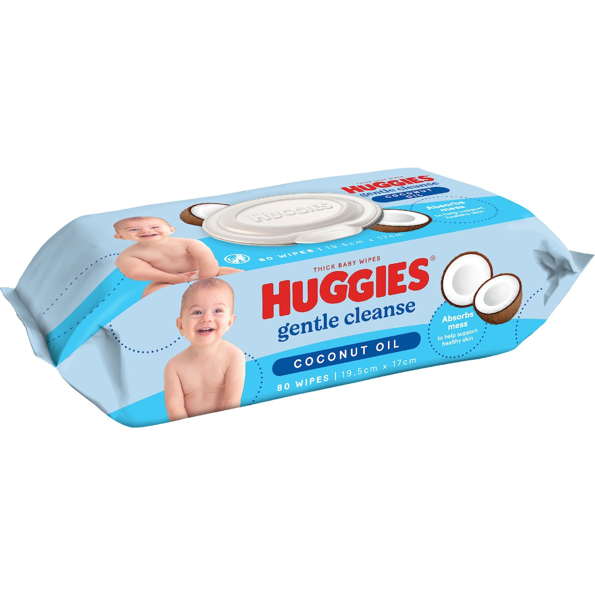 Huggies Glentle Cleanse Baby Wipes Coconut Oil 80 Pack