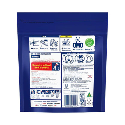 OMO 3 In 1 Laundry Capsules Active - 17 each