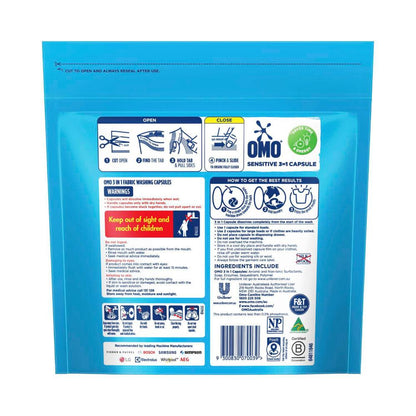 OMO Sensitive 3 in 1 Laundry Capsules 28 Washes - 28 pack
