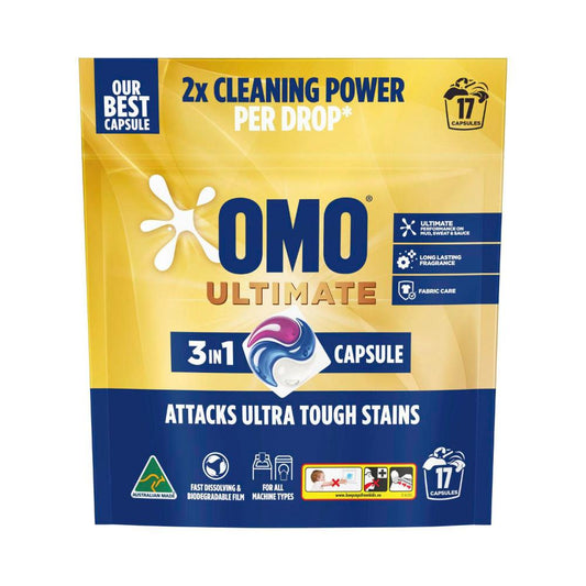 OMO Ultimate 3 in 1 Laundry Capsules 17 Washes - 17 pack